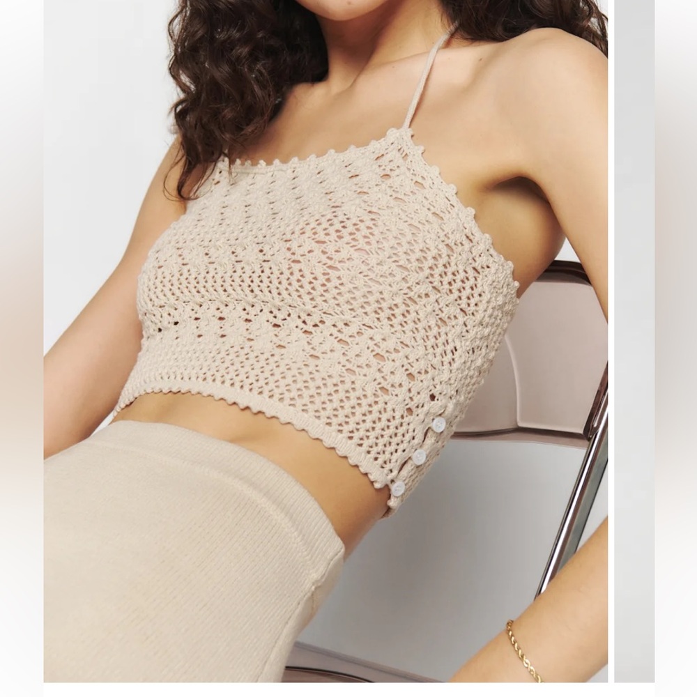 NWT Reformation knit halter crop